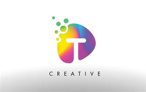 T Colorful Logo Design Shape. Purple Abstract Shape Letter Icon ...