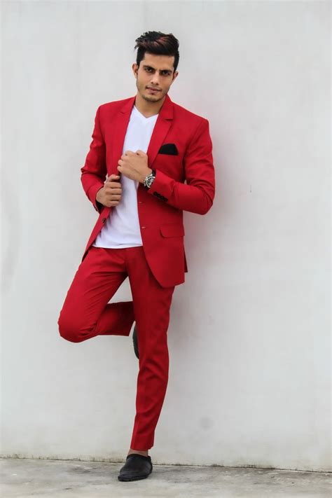 Red Suit White T Shirt Red Suit Mens Red Suit Mens White Suit