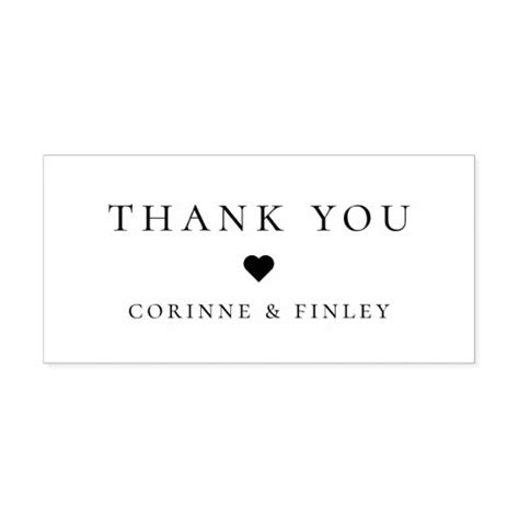 Thank You Heart Rubber Stamp Zazzle