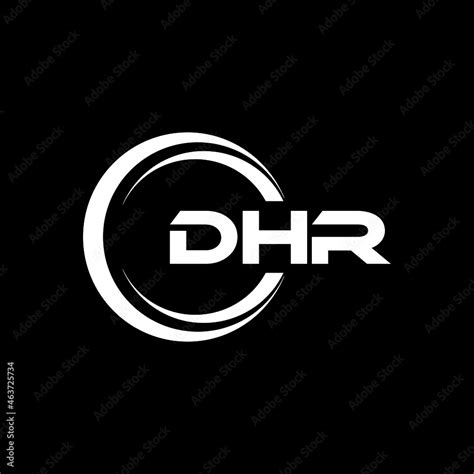 Dhr Letter Logo Design With Black Background In Illustrator Vector