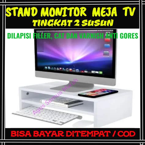 Stand Monitor Rak Meja Rakit Laptop Dudukan Alas Tatakan Layar Tv