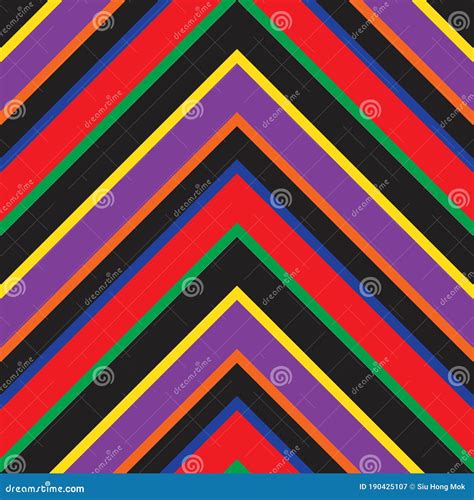 Rainbow Chevron Diagonal Stripes Seamless Pattern Background Stock