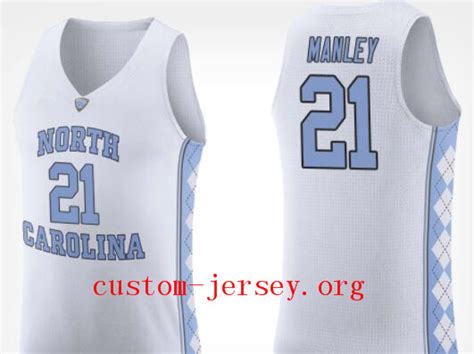 21 Sterling Manley Unc Tar Heels Jersey Blue White And Black Custom Jersey Cheap