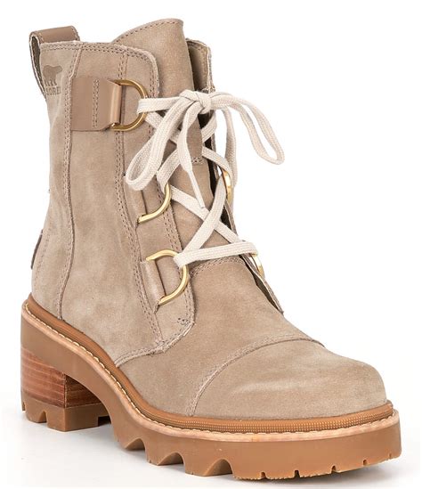 Sorel Joan Now Lace Up Suede Lug Sole Platform Booties Dillard S