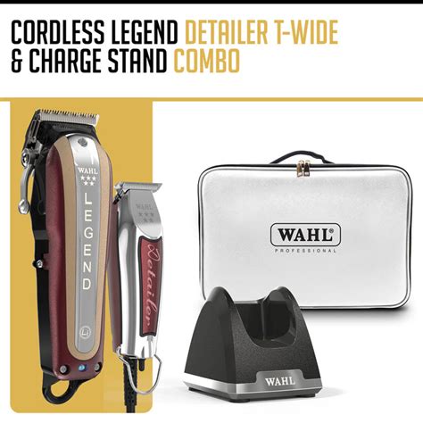 Wahl Cordless Legend Clipper T Wide Detailer And Charge Stand Combo A — Beauty Supply Group