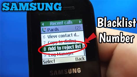 How To Addremove Blacklist Number On Samsung Keypad Mobile Phone Youtube