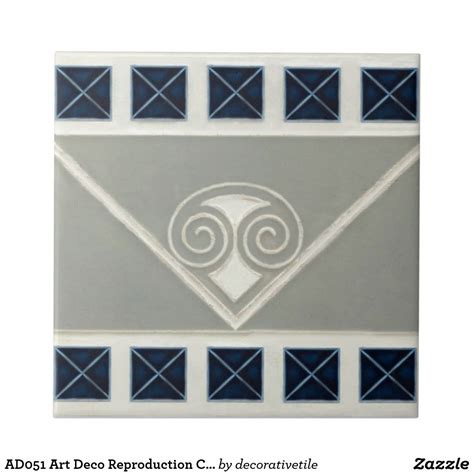 AD051 Art Deco Reproduction Ceramic Tile Zazzle Antique Tiles