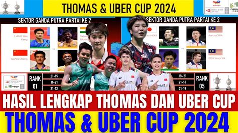 Wow Ketat Sejak Awal Hasil Babak Besar Thomas Uber Cup China