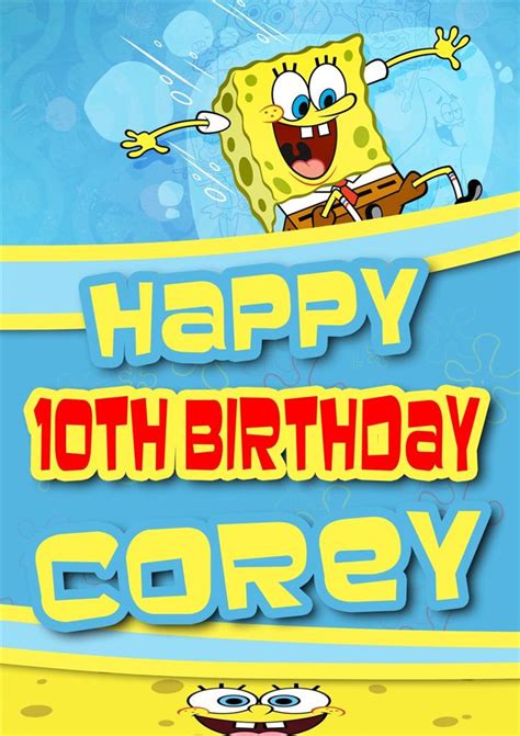 Spongebob Birthday Card Printable