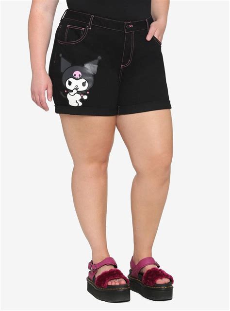 Hot Topic Kuromi Contrast Stitch Mom Shorts Plus Alexandria Mall