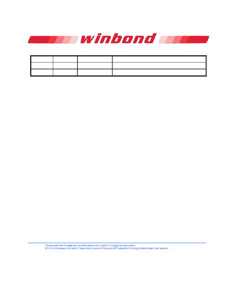 W25Q20BW Datasheet 70 70 Pages WINBOND 1 8V 2M BIT SERIAL FLASH