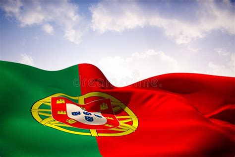 Imagem Composta Da Ondulação Da Bandeira De Portugal Imagem de Stock