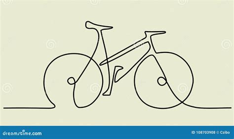 Abstract One Line Drawing with Bike Stock Vector - Illustration of ...