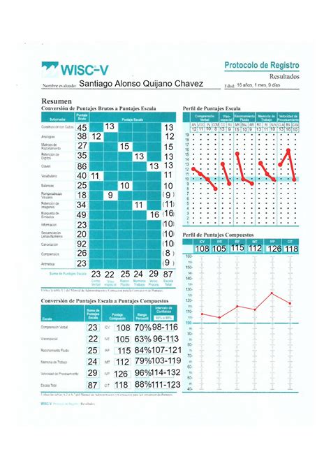 Grupo Wisc V Evidencia Pruebas Psicologicas Studocu