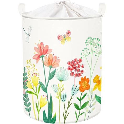 45L Corbeilles À Linge Feuilles Fleurs De Printemps Coloré Papillon