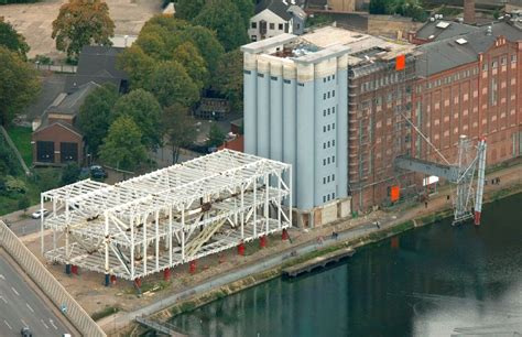 Duisburg von oben Erweiterungs Neubau Museums Gebäude Ensemble MKM