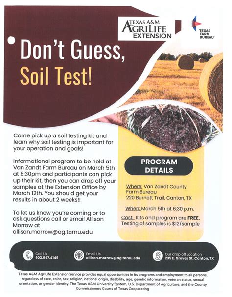 Soil Test Program Van Zandt