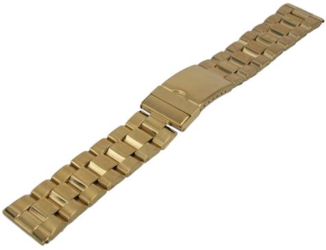 Edelstahl Uhrenarmband Vergoldet Metallband Mit Faltschliesse Mm