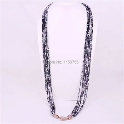 3pcs Women Jewelry Handmade Bohemia Multilayer Glass Crystal Necklace