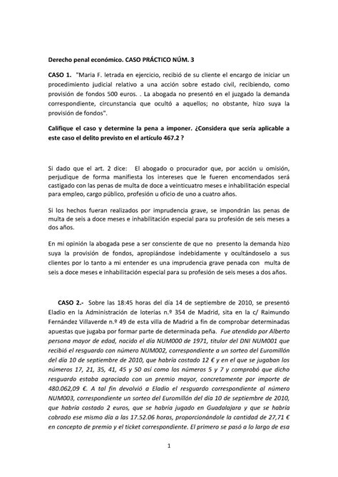 Derecho Penal Economico Derecho Penal Económico Caso PrÁctico NÚm 3