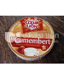 Coeur De Lion Camembert Kalorien Kcal Und Inhaltsstoffe Das Ist Drin