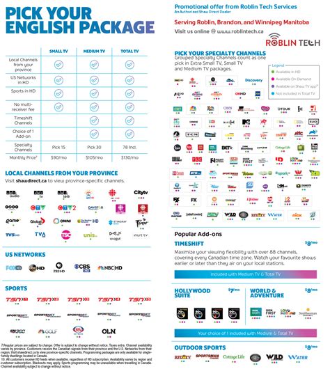 Shaw Direct TV Packages Promo Roblin Tech Services Inc