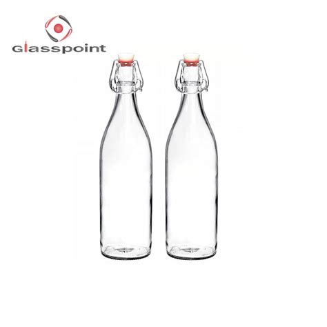 1000ml Swing Top Glass Bottle With Clamp Lid For Beverage Buy Swing Top Glass Bottles 1000ml