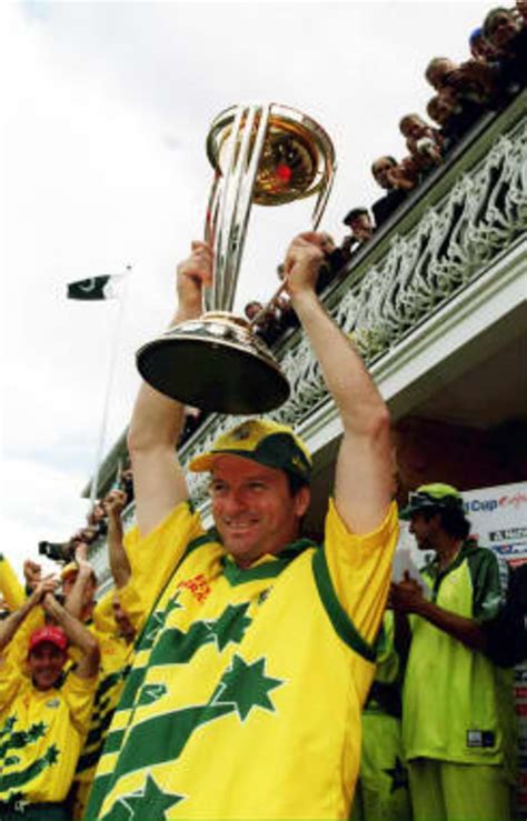 Aussie Captain Steve Waugh Lifts The World Cup Trophy 20 June 1999