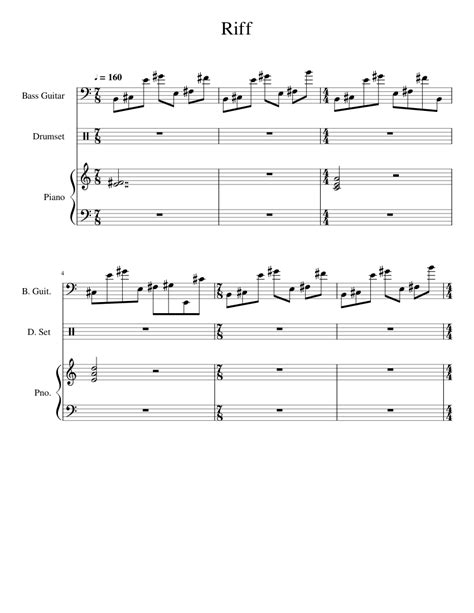 Untitled 02 Sheet Music For Piano Bass Guitar Drum Group Mixed Trio