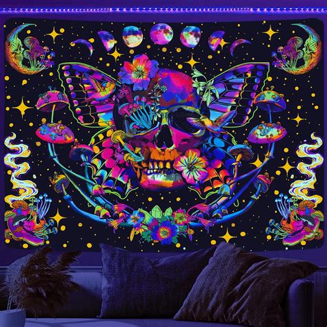 Drgilau Blacklight Skull 60 X 40 Tapestry Walmart