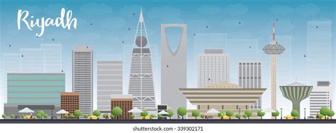 Riyadh Skyline Grey Buildings Blue Sky Stock Illustration 339302171 ...