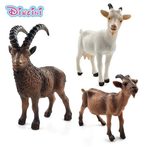 Farm White Goat Sheep Simulation Animal Model Action Toy Figures