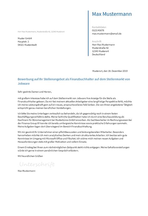 Bewerbungsvorlagen Als Finanzbuchhalter B2go