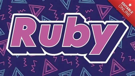 Ruby Fuente Retro Nostálgica Los 90 Generador de Efectos de Texto