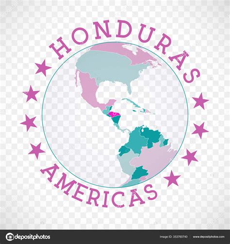 Honduras Logo Badge Country Map Honduras World Context Country Sticker ...