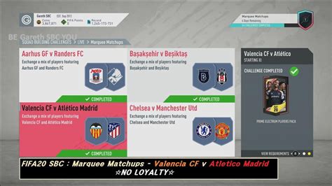 Fifa Sbc Marquee Matchups Valencia Cf V Atletico Madrid No