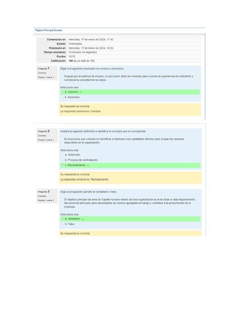 Procesos Basicos Del Capital Humano Examen Gestion Del Capital