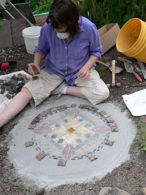 Create A Low Cost High End Look Garden Mosaic With Dry Concrete Method