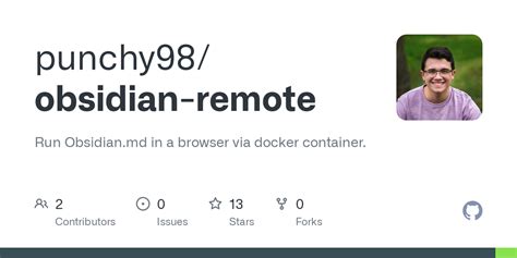 GitHub - punchy98/obsidian-remote: Run Obsidian.md in a browser via docker container.