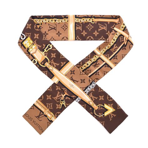 LOUIS VUITTON Silk Monogram Confidential Bandeau Brown 370303