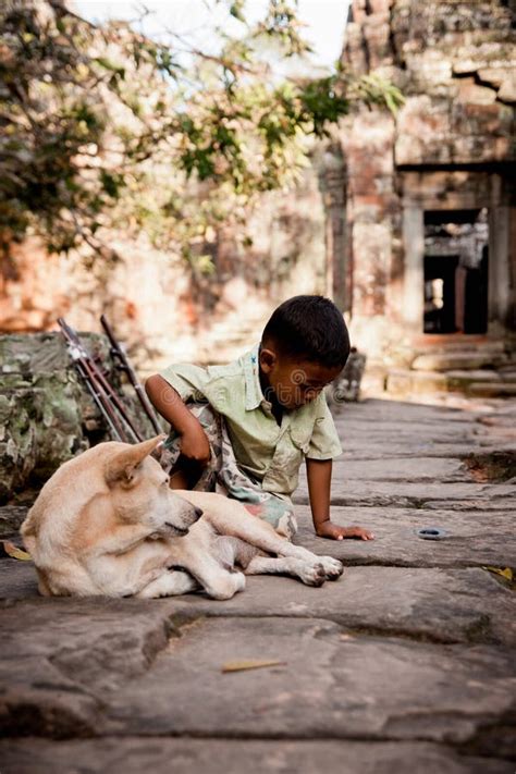 Poor Boy And Dog Stock Photo Image Of Little Child Poor 9403798