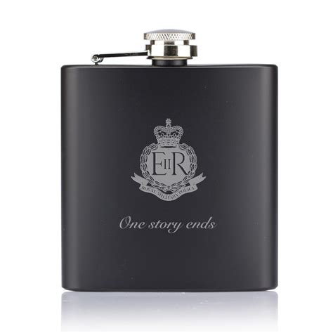 Black Shine Personalised Hip Flask For Men Engravers Guild Of London