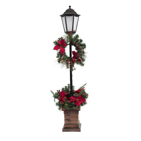 Holiday Lamp Post With Planter Base