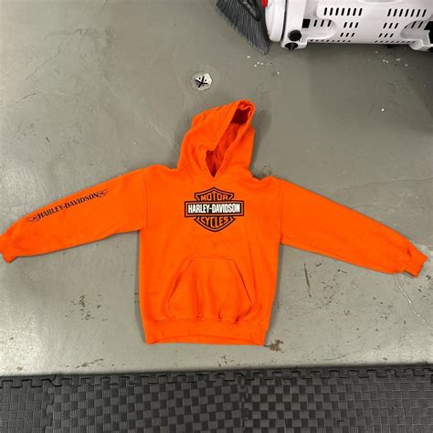 Orange Harley Davidson Hoodie Orange Harley Davidson Depop