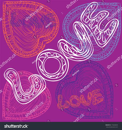 Vector Hand Drawn Valentine Day Card Stock Vector Royalty Free 173638430 Shutterstock