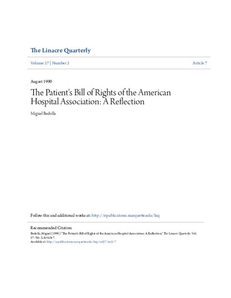 Pdf The Patients Bill Of Rights Of The American Hospital Association