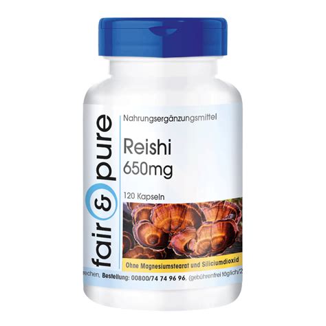 Reishi Pilzpulver Kapseln Vitalpilz 650mg Curly Superfood