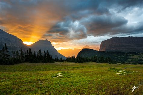 Sunrise Over Going To The Sun Glacier National Park Montana Jason