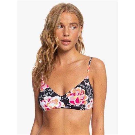 New ROXY Floral Printed Beach Classics Athletic Triangle Bikini Top