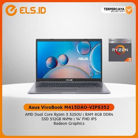 Jual Asus Vivobook M Dao Vips Grey Ryzen U Gb Ssd Gb